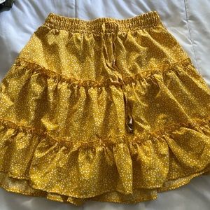 Yellow flared skirt